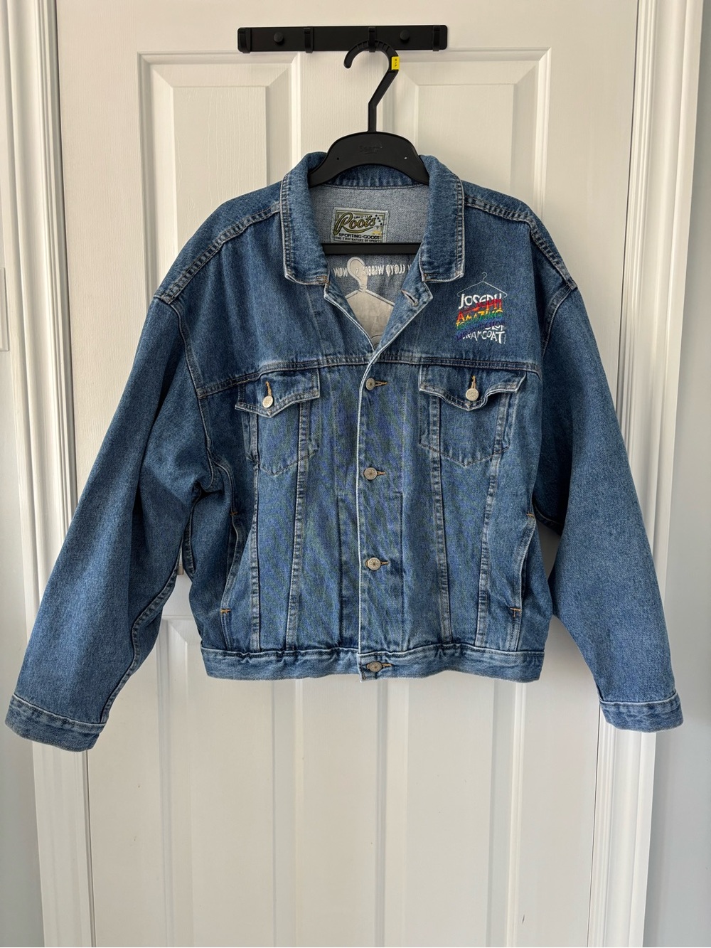 Vintage 90s Roots x Joseph and the Amazing Technicolor Dreamcoat Denim Jacket XL